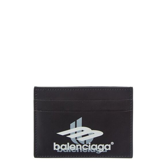 Balenciaga Cash Leather Card Holder Black